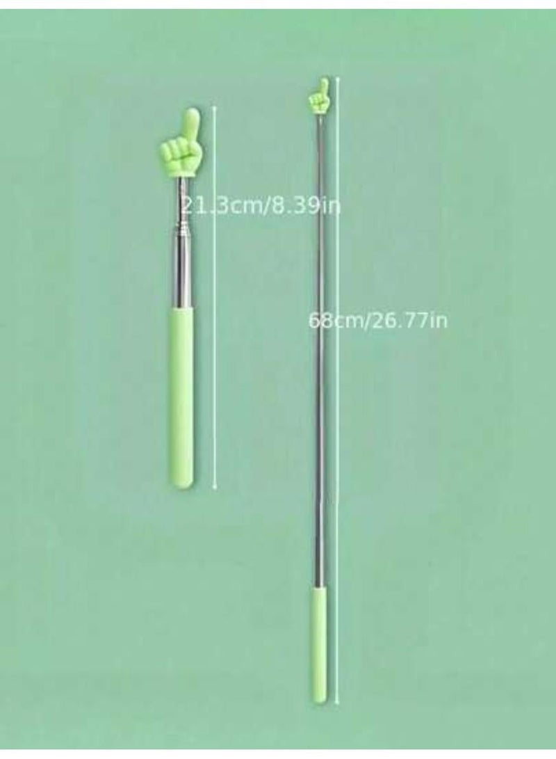 كاكو مؤشر مدرسي قابل للتمديد، عبوة من 5 قطع مؤشر يدوي قابل للتمديد عصا مؤشر على شكل إصبع مناسب لمعلمي المدارس الابتدائية ورياض الأطفال - Image 2